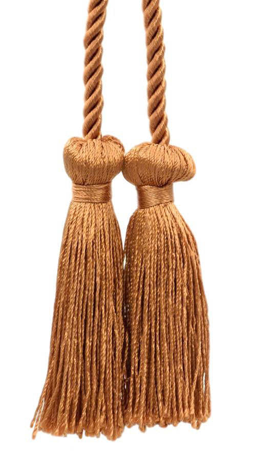 DÉCOPRO Decorative Double Tassel Curtain and Drapery Tieback / Holdback, 3" (7.5cm), 27" (68.5cm) # CCT, Dark Rust Orange #K50 (Dark Brown Orange) | Sold Individually - DecoPro