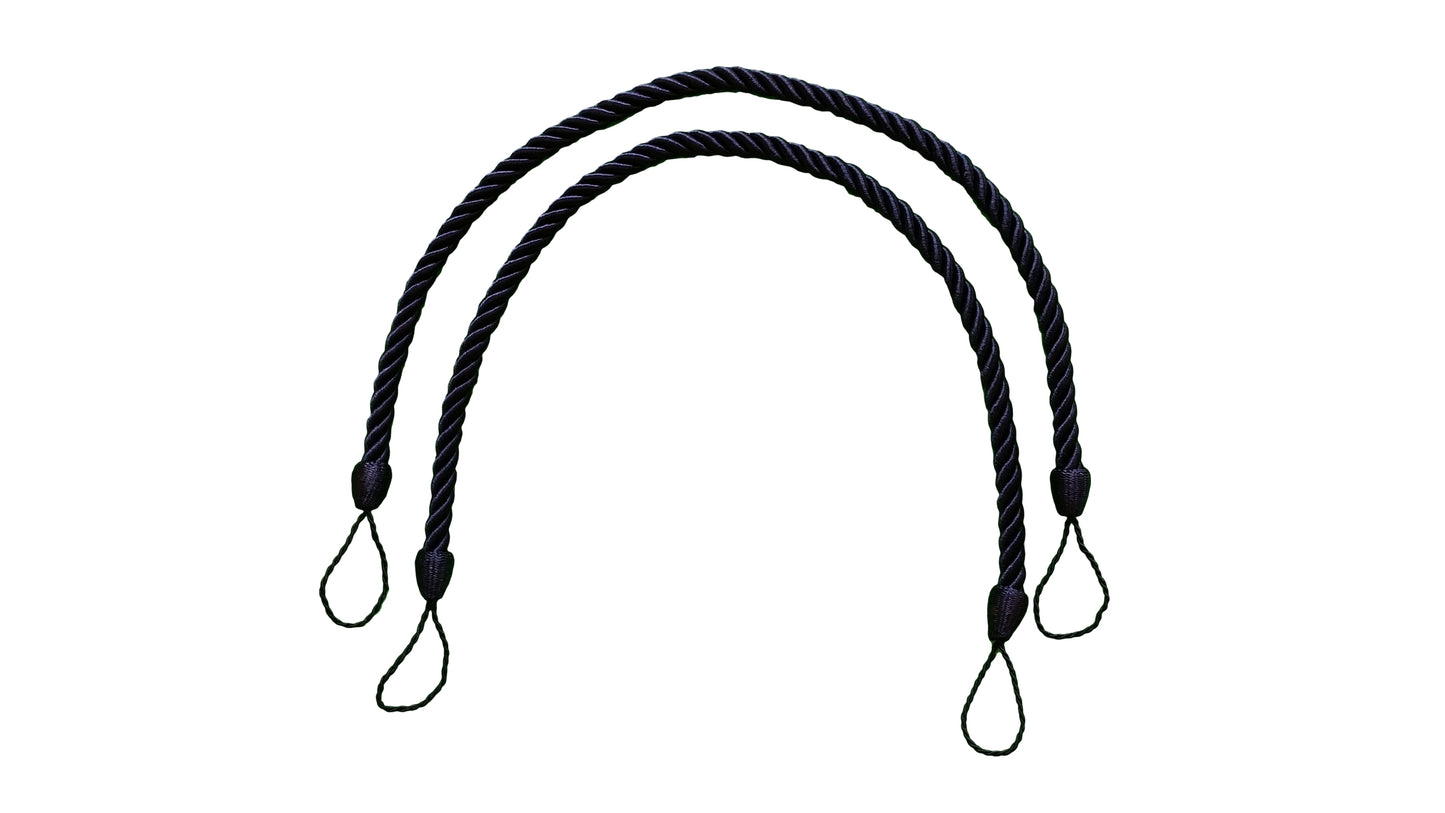 DÉCOPRO Beautifully Handcrafted Curtain and Drapery Decorative Rope Tieback, Spread 26" (66cm), 1/2" (1cm) Thick # CCTB, Dark Navy Blue #J3 (Dark Blue) | 5 Pairs (Set of 10) - DecoPro
