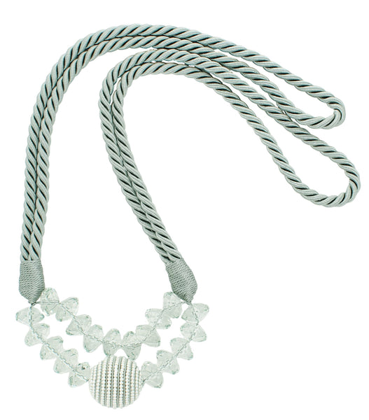 DÉCOPRO Lavish Curtain and Drapery Tieback with large Beaded Ball and Translucent Beads Tieback, Spread 40