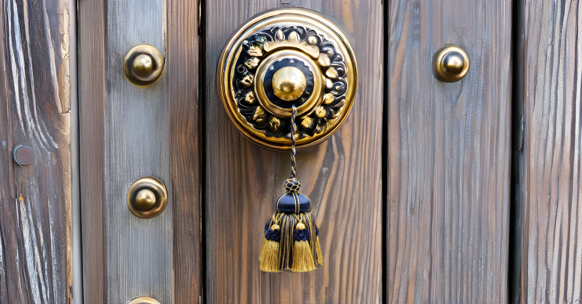 DÉCOPRO Elegant Hand-crafted 4" accented with Crown Tassels # KTAX4, Nautical Gold #1152 (Light Gold, Yellow Gold, Navy Blue) | Sold Individually - DecoPro