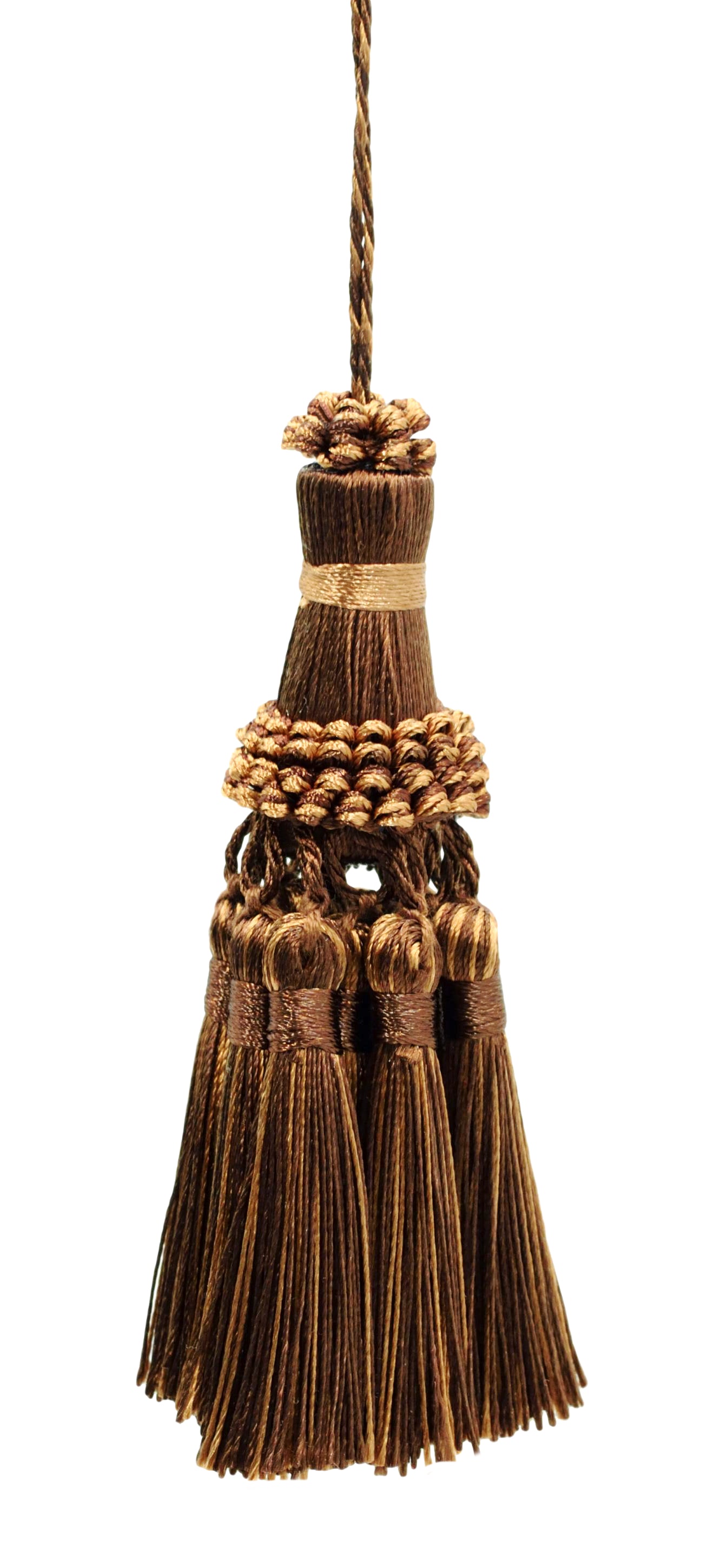 DÉCOPRO Noblesse Collection Elegant Hand Crafted 4" # NKT, Cappuccino Brown #D2A2 (Chocolate Brown, Light Beige, Light Brown) | Set of 2 - DecoPro