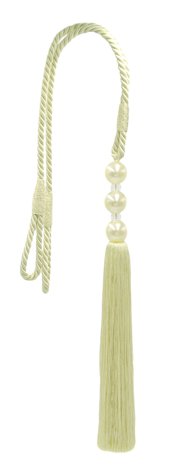 DÉCOPRO Sleek and Silky Curtain & Drapery Tassel Tieback with Handcrafted Triple Ball Design, Tassel Length 9" (22.5cm), Spread 28" (71cm) # TB3BALL9 Cream Ivory #A2 (Ivory / Cream) | Sold Individually - DecoPro
