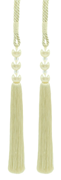 DÉCOPRO Sleek and Silky Curtain & Drapery Tassel Tieback with Handcrafted Triple Ball Design, Tassel Length 9