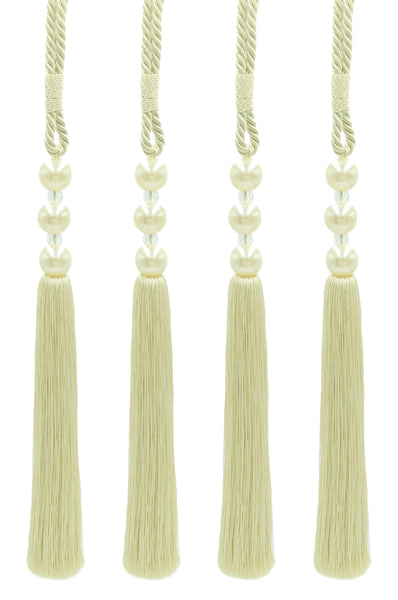 DÉCOPRO Sleek and Silky Curtain & Drapery Tassel Tieback with Handcrafted Triple Ball Design, Tassel Length 9