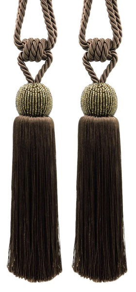 DÉCOPRO Decorative Beaded Curtain Tassel Tieback Elaborately Handcrafted with a Glass Seed Bead Design, Tassel Length 8