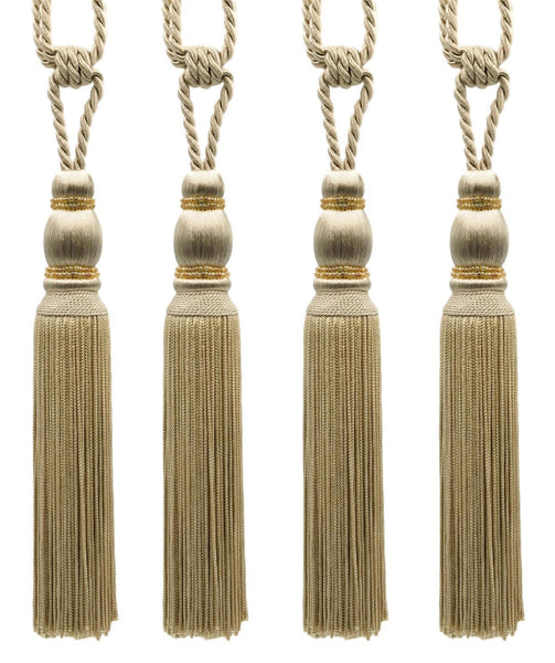 DÉCOPRO Contemporary Small Beaded Tassel Curtain and Draperys with elaborately handcrafted seed bead design Tassel Tieback, Tassel Length 7 1/2