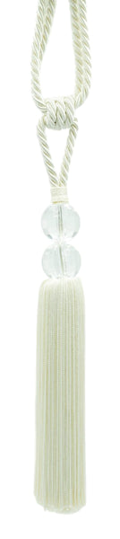 DÉCOPRO Elegant Acrylic Crystal Curtain & Drapery Tassel Tieback with Faceted Beads, Tassel Length 9