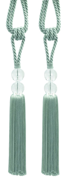 DÉCOPRO Elegant Acrylic Crystal Curtain & Drapery Tassel Tieback with Faceted Beads, Tassel Length 9