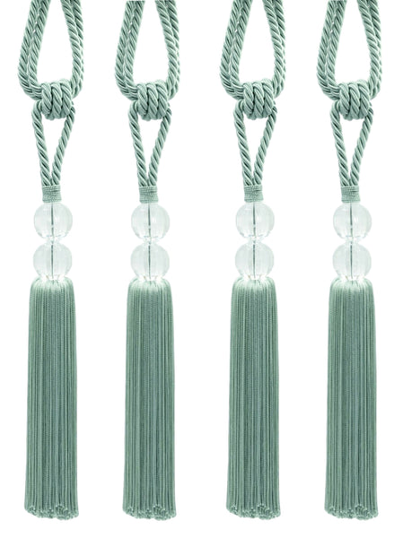 DÉCOPRO Elegant Acrylic Crystal Curtain & Drapery Tassel Tieback with Faceted Beads, Tassel Length 9
