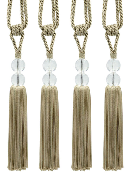DÉCOPRO Elegant Acrylic Crystal Curtain & Drapery Tassel Tieback with Faceted Beads, Tassel Length 9