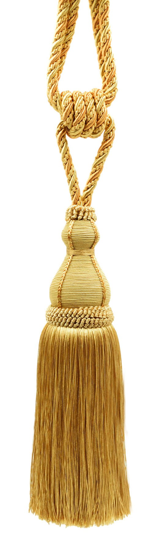 DÉCOPRO Elegant Large Tassel Tieback for Curtains & Draperies, Tassel Length 12" (30.5cm), Spread 30" (76cm) # TBH15, Canary Gold #4875 (Dark Gold, Yellow Gold) | Sold Individually - DecoPro