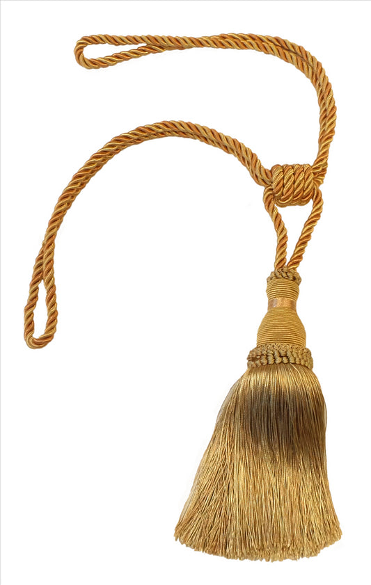 DÉCOPRO Noblesse Collection Elegant Curtain & Drapery Tassel Tieback, Tassel Length 8" (20cm), Spread 30" (76cm) # TBH8, Canary Gold #4875 (Dark Gold, Yellow Gold) | Sold Individually - DecoPro