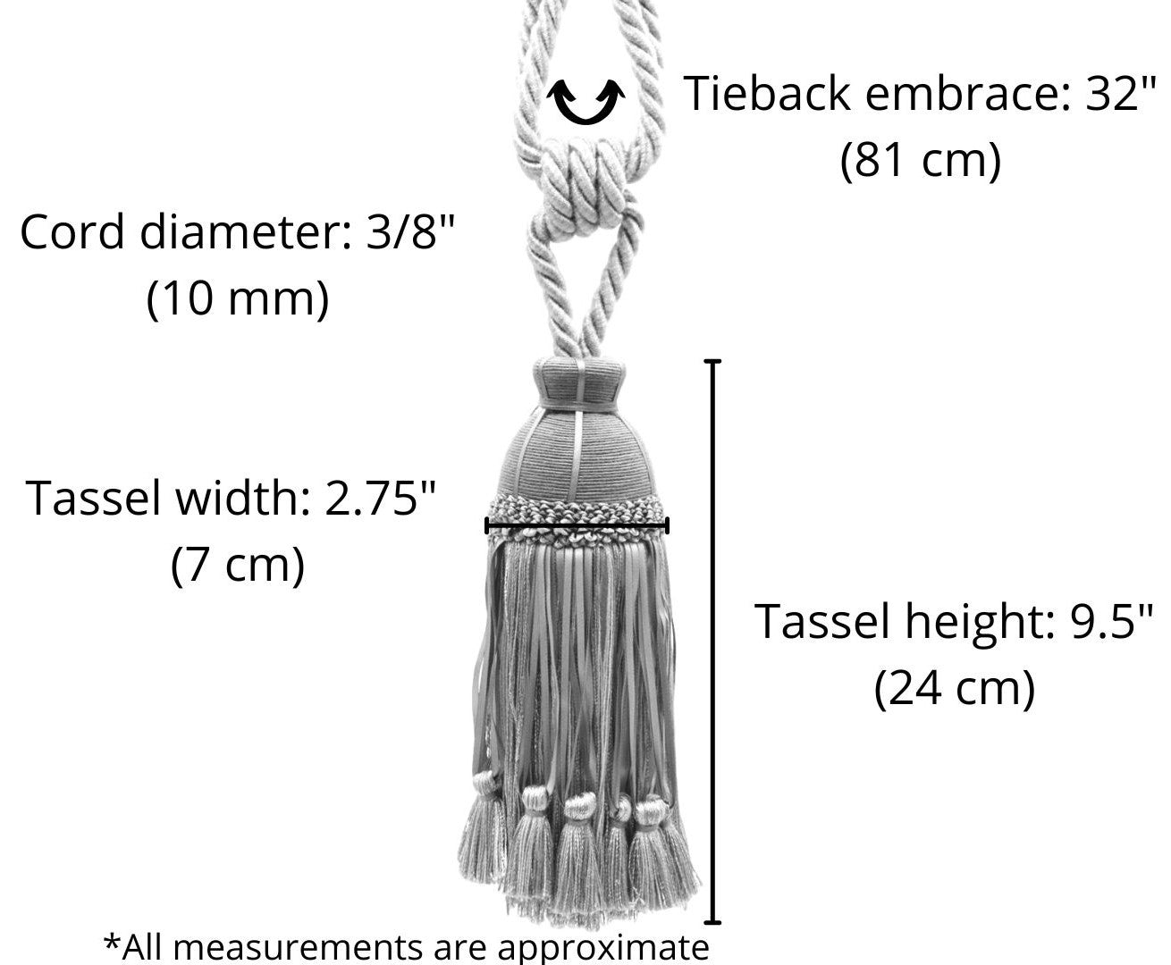 DÉCOPRO Beautiful Ribbon Curtain & Drapery Tassel Tieback Embellished with Hand Tied Tassels, Tassel Length 9 1/2" (24cm), Spread 32" (81cm) # TBHR095 Golden Raspberry Red #71379 (Pink Red, Light Red, Yellow Gold) | Set of 10 - DecoPro