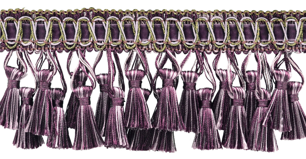 DecoPro 3" Beaded Tassel Fringe Trim - Cappuccino Brown Multicolor For Sewing & Crafts