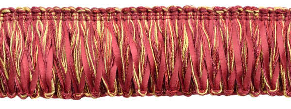Burgundy, Camel Beige, Gold Satin Ribbon Loop Fringe / Heirloom Collection / 2