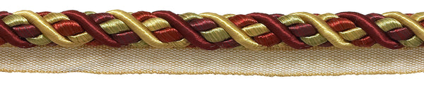 Large WINE GOLD Baroque Collection 7/16 inch Cord with Lip Style# 0716BL Color: AUTUMN LEAVES - 5716 (Sold by The Yard)