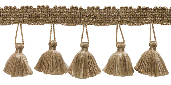 2.5 Inch Tassel Fringe Trim, Style# ETF Color: DARK SAND - A8, Sold By the Yard