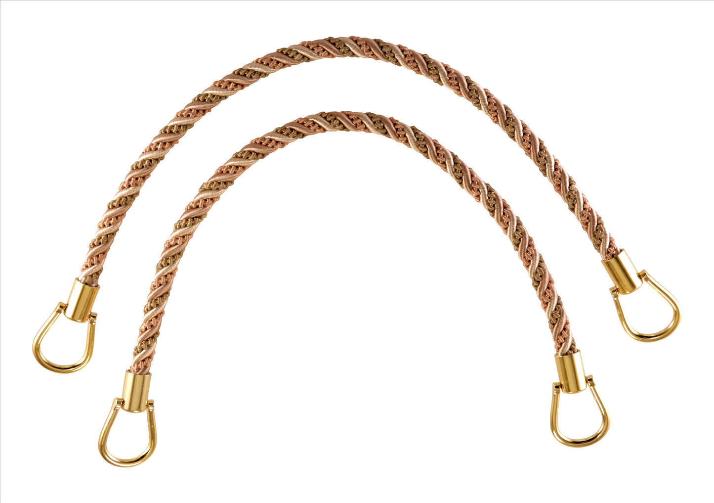 Pair of Elegant Light Peach, Olive Green, Ivory Curtain & Drapery Rope Tiebacks, 18 inch Long, Approx. 1/2 inch Thick, Style# IRTBM Color# PRAIRIE PEACH - 3853 - DecoPro