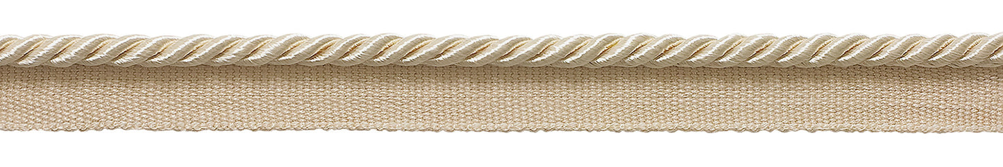 12 Yard Value Pack of 3/16 inch (.5cm) / Ivory/Ecru Basic Trim Lip Cord / Style# 0316S (21976), Color: Natural - A2 (36 Ft / 11M) - DecoPro