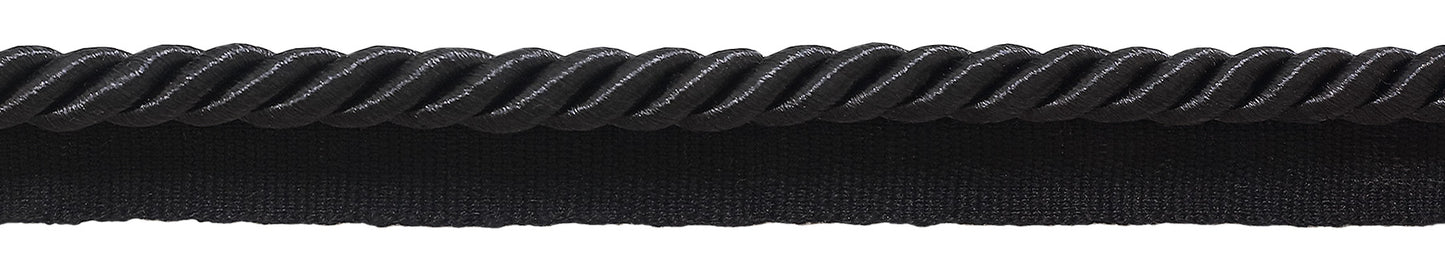 Medium 5/16 inch Basic Trim Lip Cord (Black), Sold by The Yard , Style# 0516S Color: BLACK - K9 - DecoPro