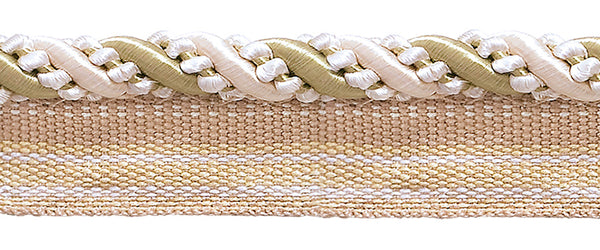 10 Yard Value Pack of Medium Ivory, Light Beige 4/16 inch Imperial II Lip Cord Style# 0416I2 Color: WHITE SANDS - 4001 (30 Ft / 9 Meters)