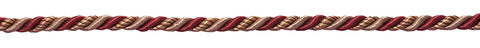 12 Yard Value Pack of Small Burgundy Taupe Baroque Collection 3/16 inch Decorative Cord Without Lip Style# 316BNLPK Color: CRANBERRY HARVEST – 8612 (36 Ft / 11M)