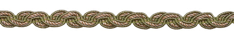 Beige, Olive Green, Champagne Baroque Collection Gimp Braid 1/2 inch Style# 0050BG Color: WINTER MEADOW - 6939 (Sold by The Yard)
