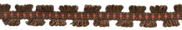 12 Yard Package / 7/8 inch Chocolate Collection Orange, Dark Brown Gimp Braid / Style# 0078CHG Color: Cinnamon Praline - CC01 (36 Ft / 11M)