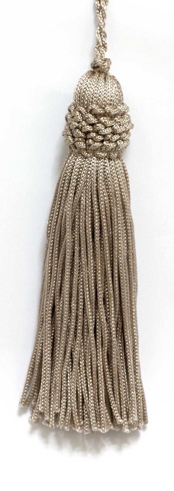 Set of 10 Grain color Crown Head Chainette Tassel, 4 Inch Long with 2 Inch Loop, Basic Trim Collection Style# CT04 Color: Grain - A5 - DecoPro