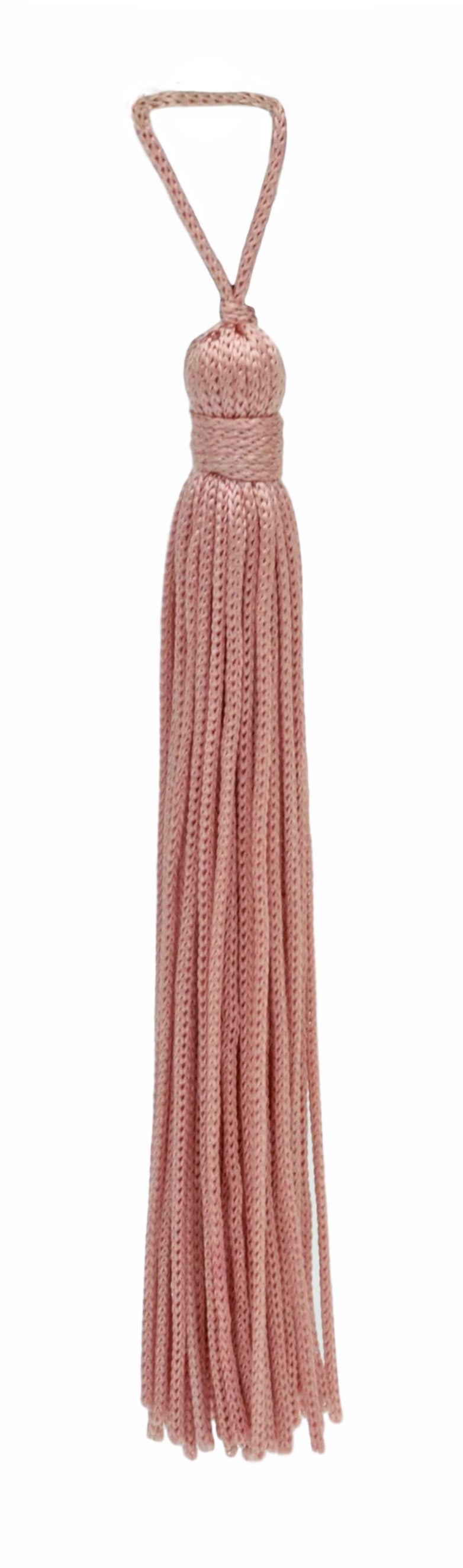 Set of 10 Light Rose Pink Chainette Tassel, 4 Inch Long with 1 Inch Loop, Basic Trim Collection Style# RT04 Color:Light Rose Pink - 07 - DecoPro