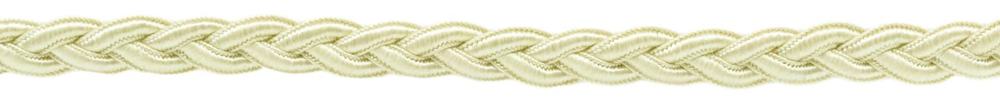 12 Yard Package / 1/2 inch Braided Decorative Soutache Ivory / Ecru Gimp Braid / Style# 0050SGB Color: Ivory - A2 (36 Ft / 11M) - DecoPro
