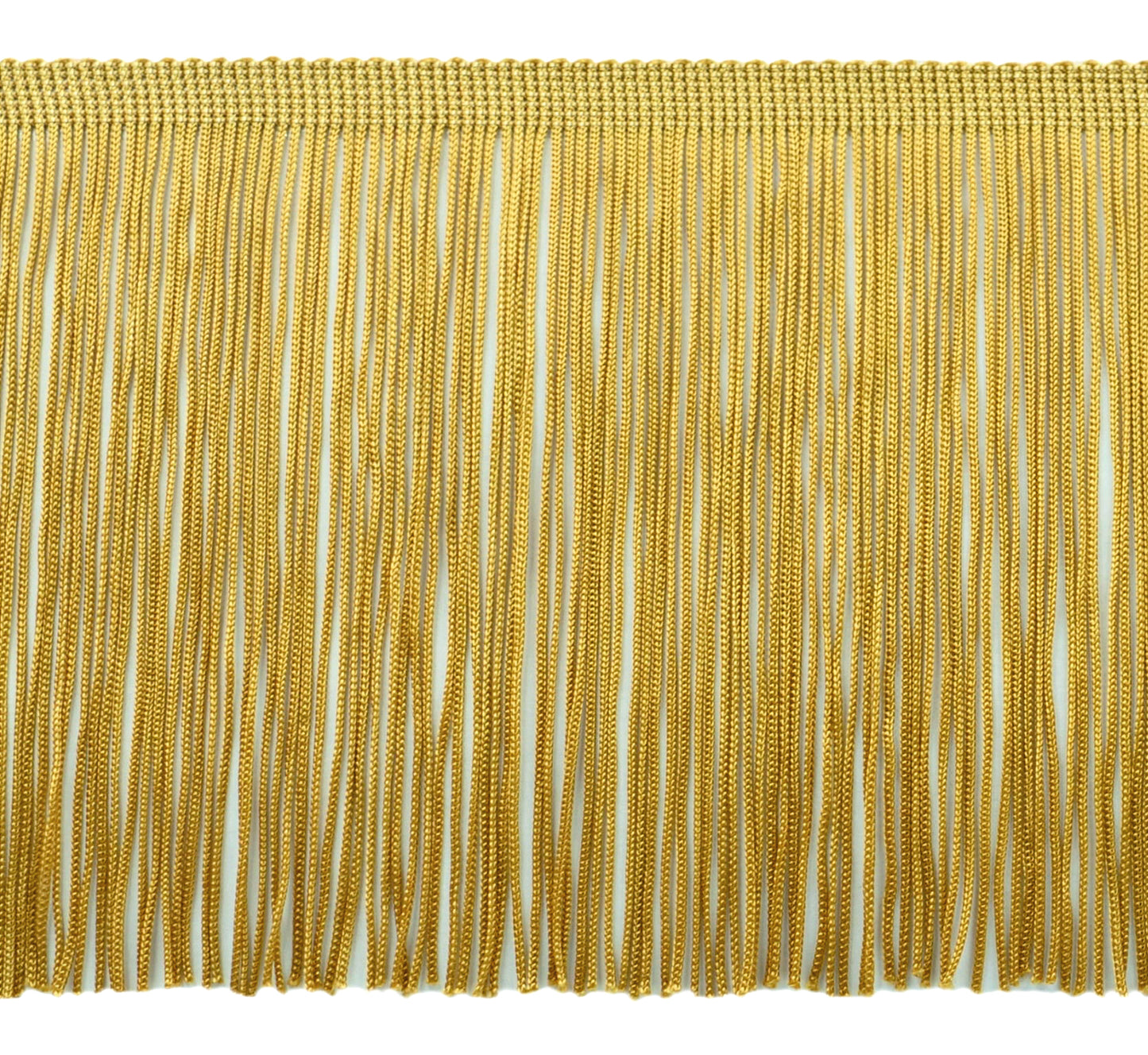 6" (15cm) long Solid Chainette Fringe Trim (Style# CF06) | Sold By The Yard (36"/3 ft/0.9m) Antique Gold #C4 (Dark Yellow Gold) - DecoPro