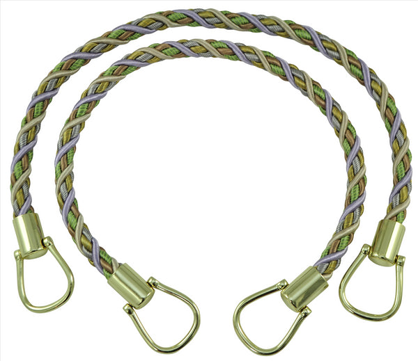 Pair of Elegant Lilac Gold Curtain & Drapery Rope Tiebacks, 18 inch Long, Approx. 1/2 inch Thick, Style# BRTBM Color# WINTER LILAC - 8426
