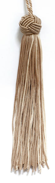 Set of 10 Tan, Vanilla Woven Head Chainette Tassel, 5.5 Inch Long with 2 Inch Loop, Basic Trim Collection Style# BH055 Color: 3432