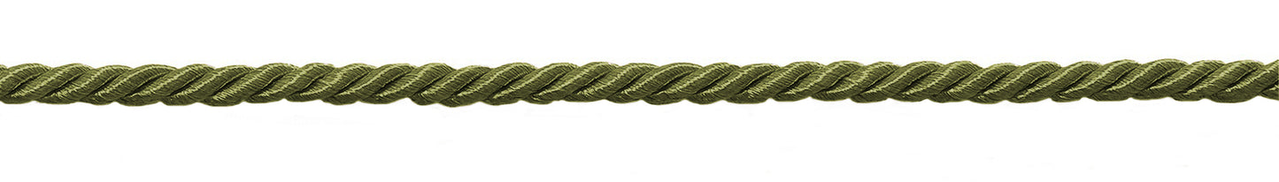 Small 3/16 inch Basic Trim Decorative Rope / Sold by The Yard / Style# 0316NL (8641) / Color: Olive Green - 9628 - DecoPro