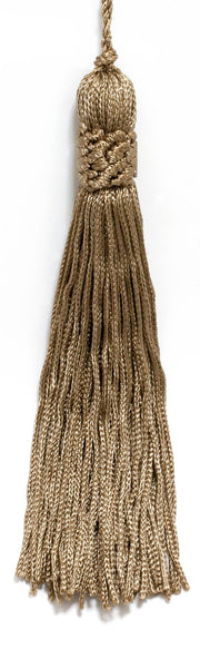 Set of 10 DARK SAND Crown Head Chainette Tassel, 5.5 Inch Long with 1 Inch Loop, Basic Trim Collection Style# CT055 Color: DARK SAND - A8