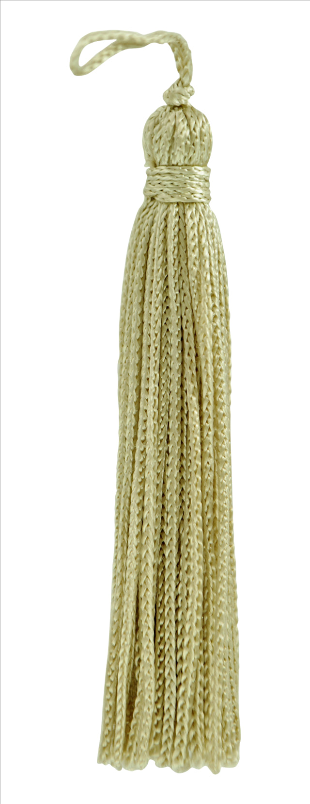 Set of 10 Grain / Beige Chainette Tassel, 4 Inch Long with 1 Inch Loop, Basic Trim Collection Style# RT04 Color: Grain - A5 - DecoPro