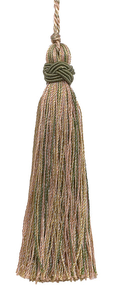 Set of 10 Decorative Olive Green, Champagne 4 inch Tassel, Imperial II Collection Style# ITS Color: SAGEGRASS - 4567