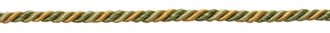 12 Yard Value Pack of Small Olive Gold Baroque Collection 3/16 inch Decorative Cord Without Lip Style# 316BNLPK Color: GOLDEN OLIVE - 1755 (36 Ft / 11M)
