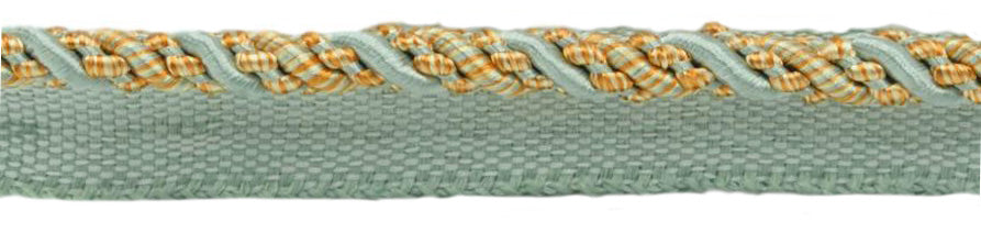27 Yard Value Pack of Medium 4/16 inch Silver Blue, Gold, Off White, Noblesse Collection Lip Cord Style# 0416H Color: Island Breeze - 5939 (25 Meters / 81 Ft.) - DecoPro