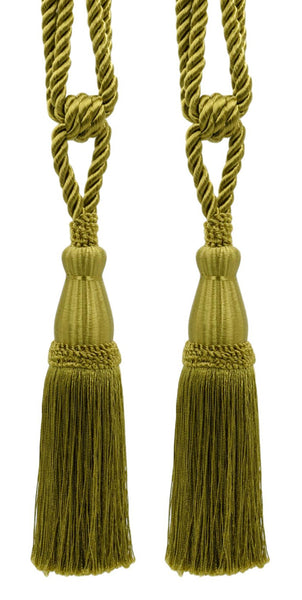 Set of 2 Elegant Olive Green Curtain & Drapery Tassel Tieback / 8 1/2 Inch Tassel, 30 Inch Spread (embrace) / Style# TBC085 (8368) / Color: 9628