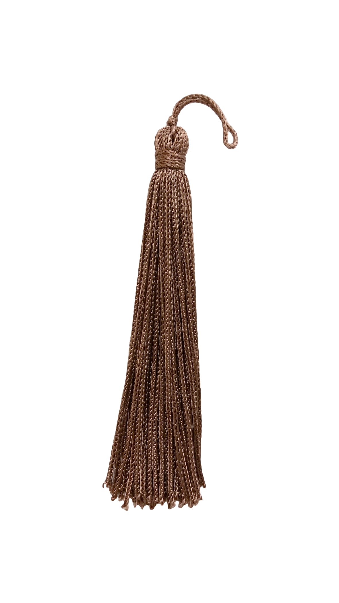 Set of 10 Taupe / Dark Beige Chainette Tassel, 4 Inch Long with 1 Inch Loop, Basic Trim Collection Style# RT04 Color:B6 - DecoPro