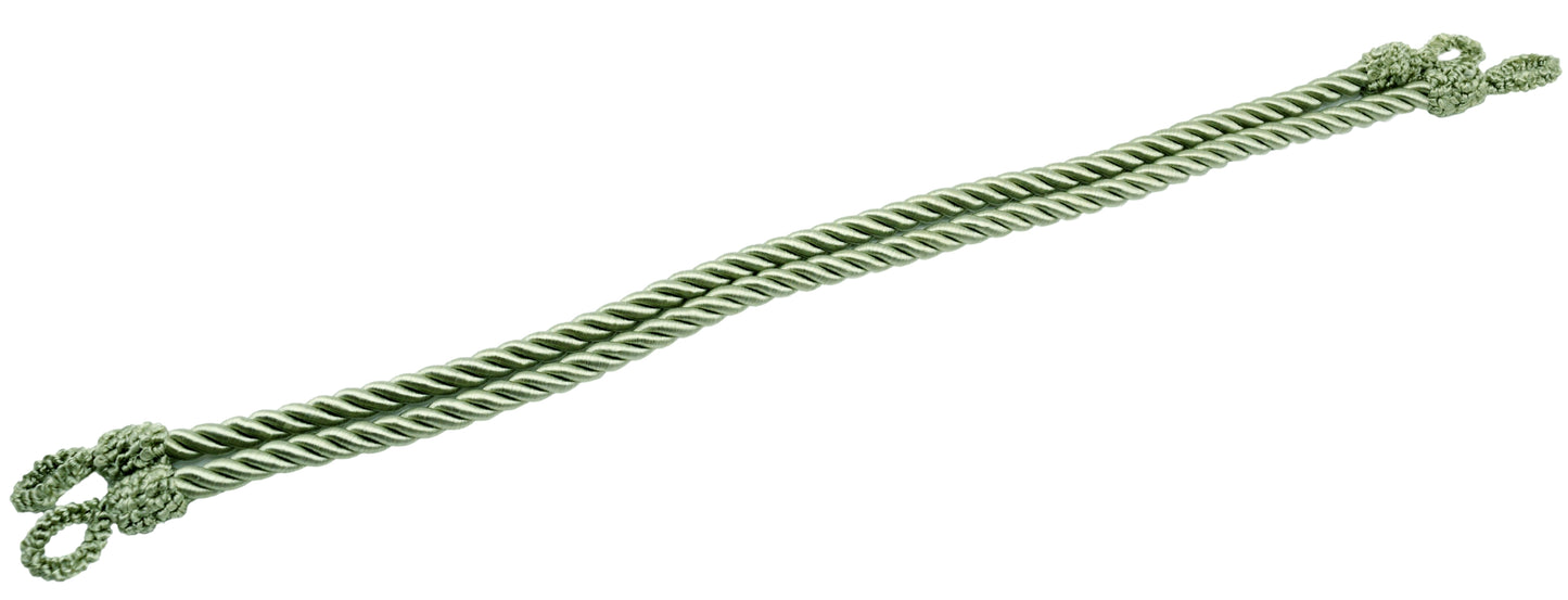 Beautifully Handcrafted Curtain and Drapery Decorative Rope Tieback, 19" Spread (48cm) (Style# RTBSPR19) Dark Grey Green #G15 (Dark Grey Green) 2 Pairs (Set of 4) - DecoPro