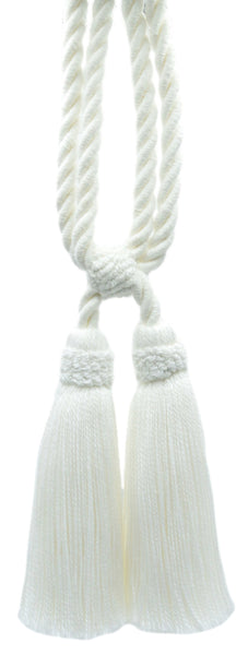 Traditional Cotton Double Tassel Curtain Tassel Tiebacks, Tassel Length 5 1/2