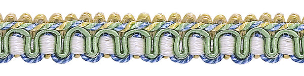 9 Yard Value Pack of Gold, Green, Blue 1/2 inch Imperial II Gimp Braid Style# 0050IG Color: MOUNTAIN SPRING - 4668B (27 Ft / 8 Meters)