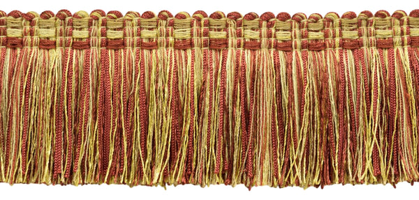 Veranda Collection 3 inch Brush Fringe Trim / Camel Gold, Beachwood Gold, Dark Rust / Style#: 0300VB / Color: Golden Harvest - VNT31 / Sold by the Yard