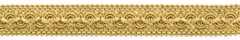 Vintage 1 Inch (2.5cm) Wide Gimp Braid Trim / Style# 0100SG / Color: Gold - 50 (27 Yards / 25 Meters)