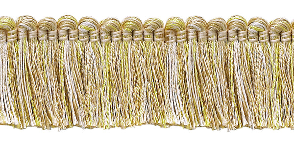 Light Gold, Ivory 1 1/4 inch Imperial IIÂ Brush Fringe Style# 0150IB Color: IVORY GOLD - 2523 (Sold by The Yard)
