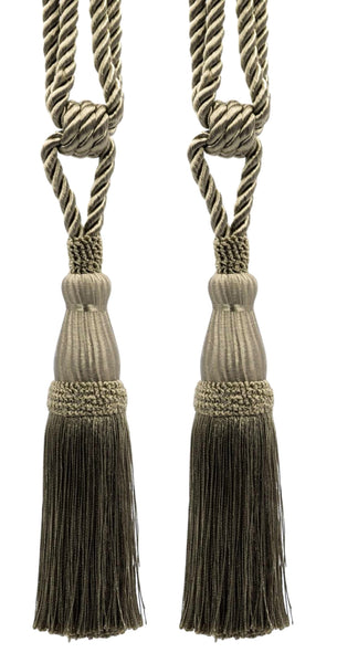 Set of 2 Elegant Dark Sand Curtain & Drapery Tassel Tieback / 8 1/2 Inch Tassel, 30 Inch Spread (embrace) / Style# TBC085 (8368) / Color: Antique Brass - A8