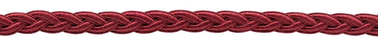 1/2 inch Braided Decorative Soutache Burgundy Gimp Braid / Style# 0050SGB Color: Red Wine - E10 / Sold by the Yard - DecoPro